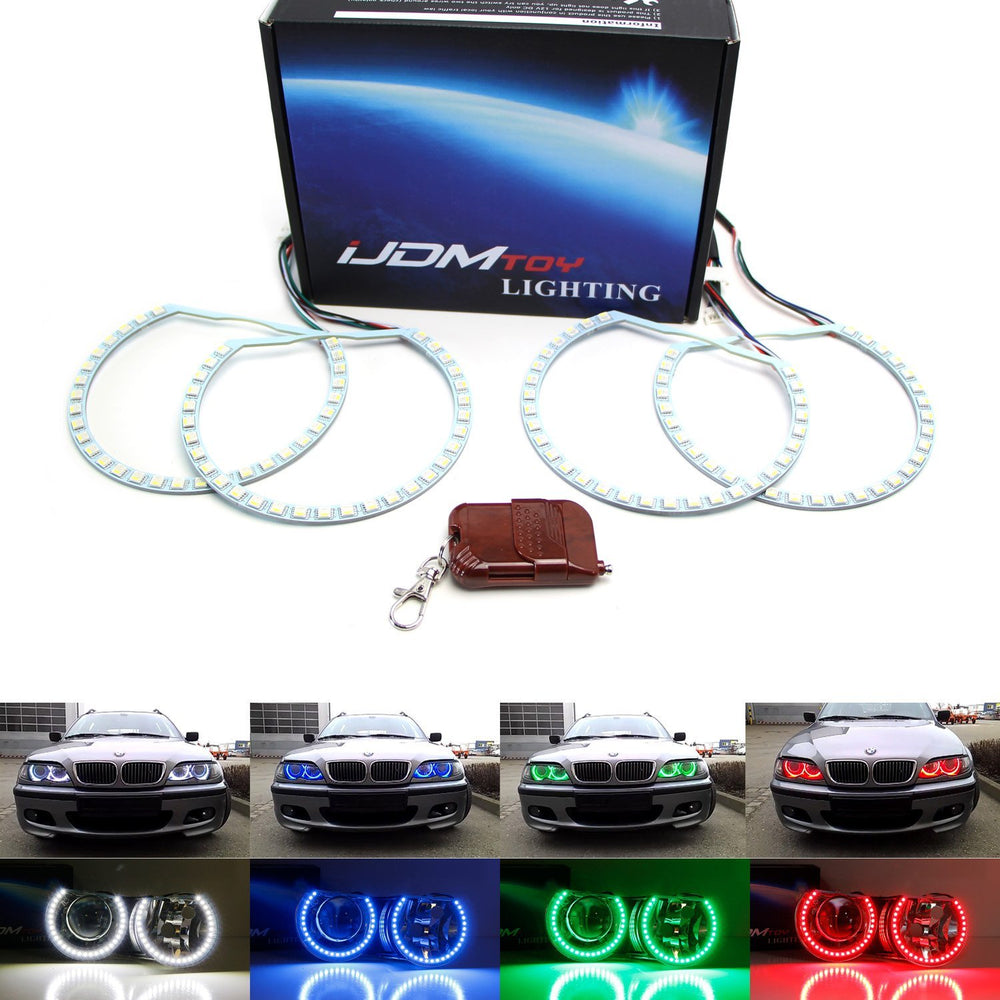 RGBW Multi-Color LED Angel Eyes Halo Rings For BMW E36 E46 E38 E39 3 5 7 Series