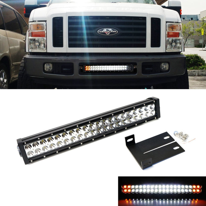 Strobe Function Lower Grill LED Ligth Bar w/ Bracket Wire For 08-10 Ford F250...