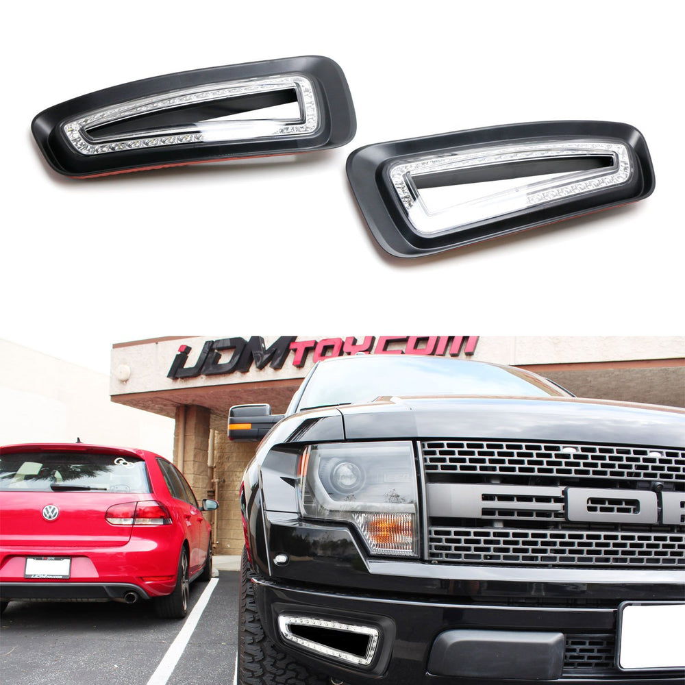 Direct Fit Bumper Opening 15W LED Daytime Running Lights For 2010-14 Ford Raptor