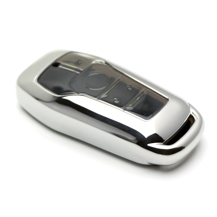 Chrome Silver TPU Key Fob Case For Ford / Lincoln 4/5-Button Intelligent Keyless