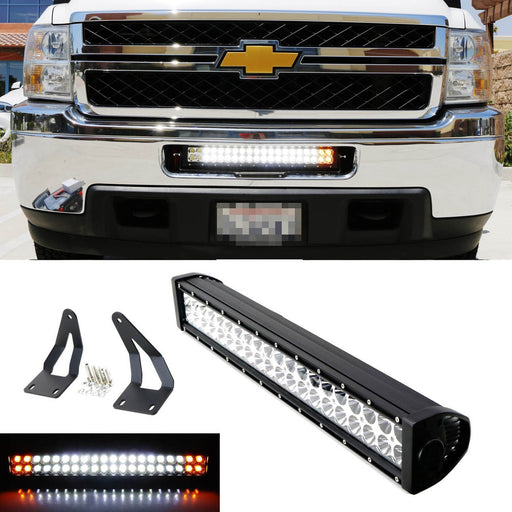 Strobe Function Lower Grill LED Ligth Bar w/Bracket Wire For Silverado 2500 3500