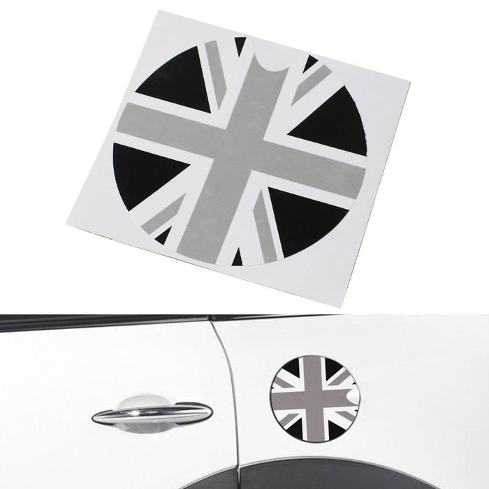 Black Union Jack UK Flag Pattern Vinyl Sticker Decal For Mini Cooper Gas Cap