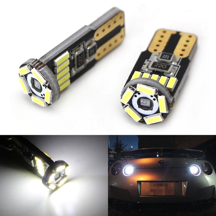 (2) White 15-SMD T10 LED Bulbs For Car Backup Reverse Lights, 912 920 921 Wedge