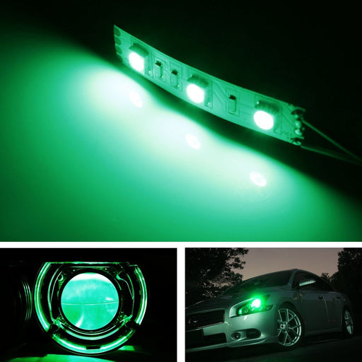 v2. Green Demon Eyes LED Modules For Car Bike Headlights Projector Retrofit DIY