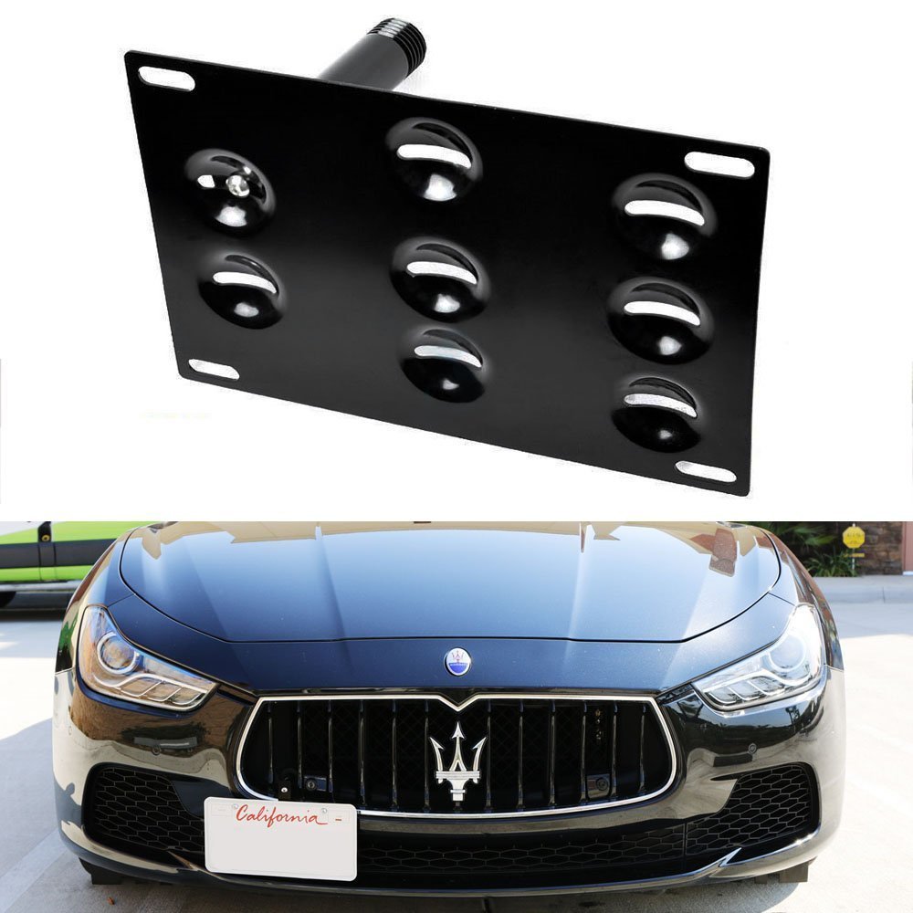 Bumper Tow Hook License Plate Mount Bracket Holder For 2013-up Maserati Ghibli