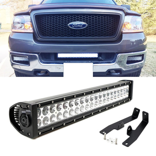 120W 20" LED Light Bar w/ Lower Bumper Brackets, Wirings For 2006-08 Ford F150