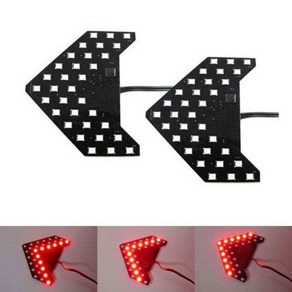 2 Super Red 33-SMD Sequential LED Arrows for Car Side Mirror Turn Signal Lights