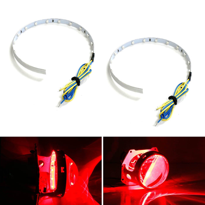 Red 15-SMD High Power LED Demon Eye Halo Ring Kit For Headlight Projector Lens