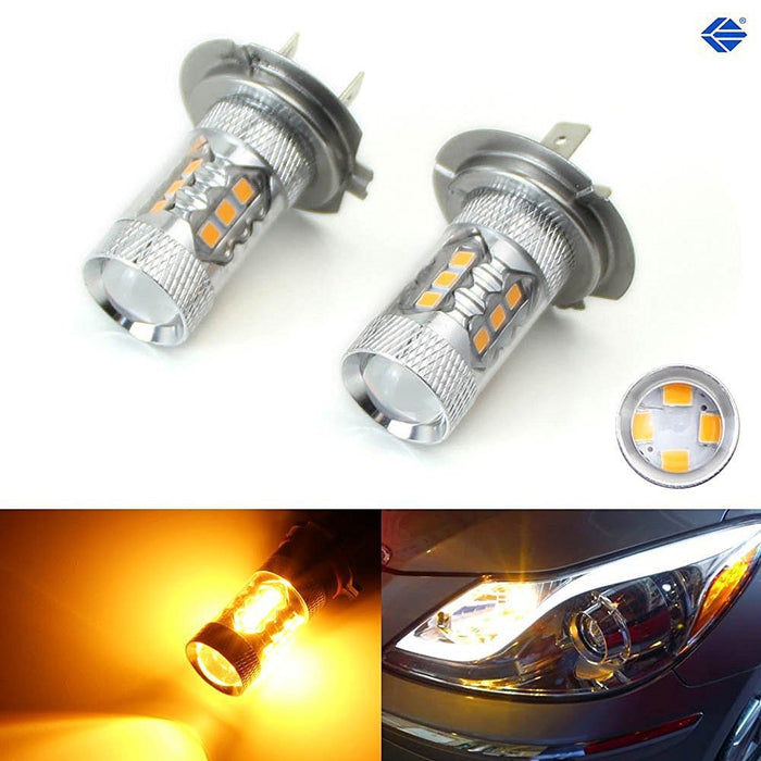 Selective Yellow 80W CREE H7 LED Bulbs For Hyundai High Beam DRLs