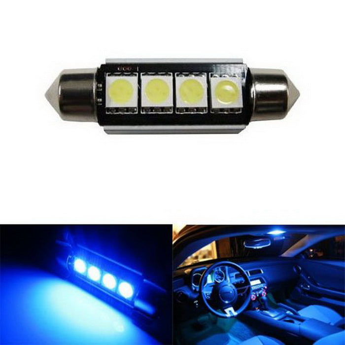 1 Ultra Blue 4-SMD Error Free 578 211-2 6411 LED Map Dome Trunk Area Cargo Light