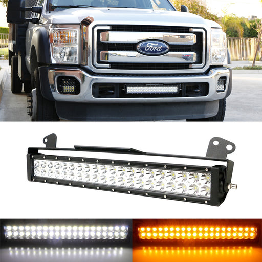 White/Amber 120W LED Ligth Bar w/ Bumper Bracket, Wirings For 2011-16 F250 F350