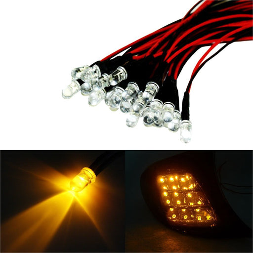 (20) Amber Yellow 12V LED Lights For Headlights Turn Signal Corner Retrofit DIY