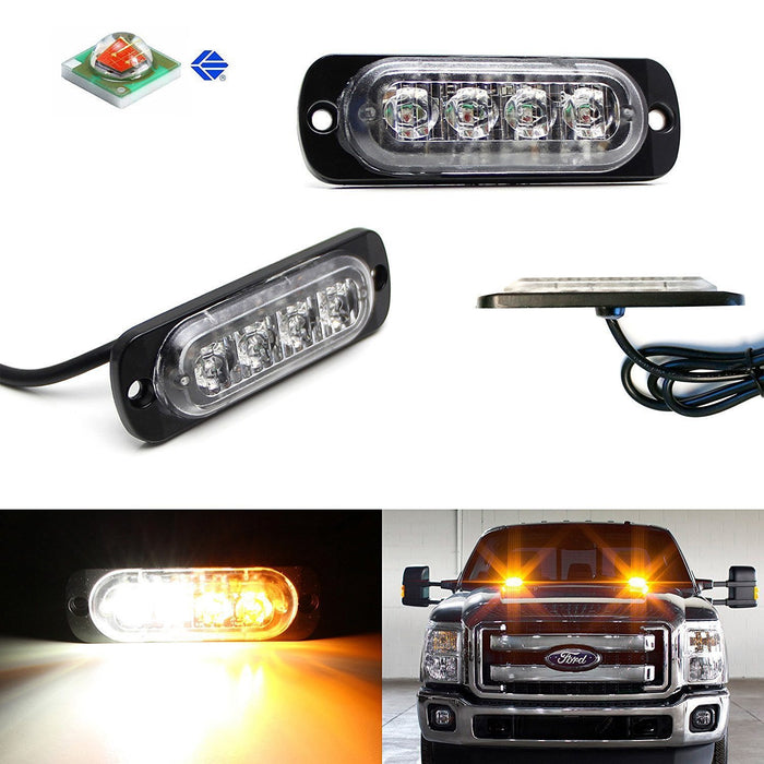 2pc LED Strobe Warning Light Flashers For Truck Trailer Pick-up SUV