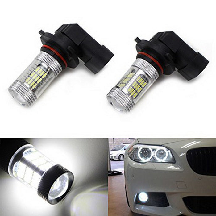 X-Bright White 52-SMD 9145 H10 LED Bulbs w/ Reflector Mirror Design Fog Lights