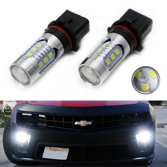 White 15-SMD High Power P13W LED Daytime Running Lights Bulbs For Chevy Camaro..