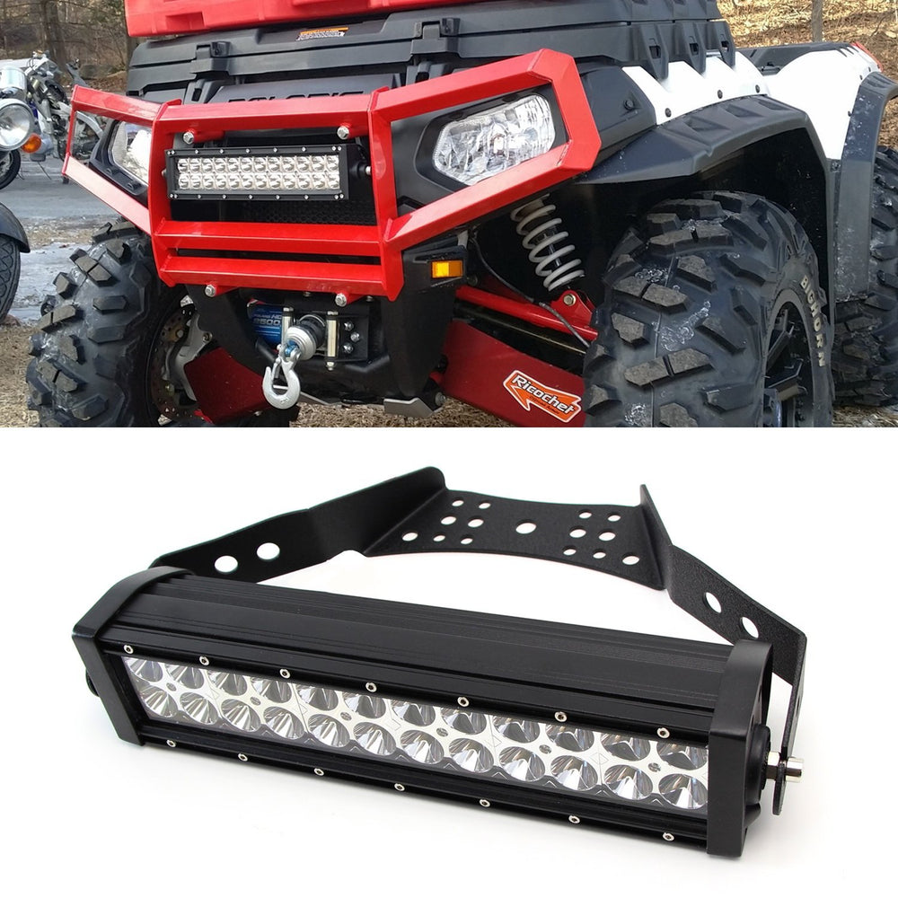 72W 14" LED Light Bar w/Handlebar Mounting Bracket, Wiring For ATV UTV Dirt Bike