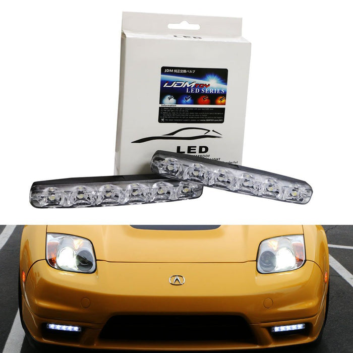 Universal 6 LED High Power Daytime Running Lights Cool White Daylight for Cars