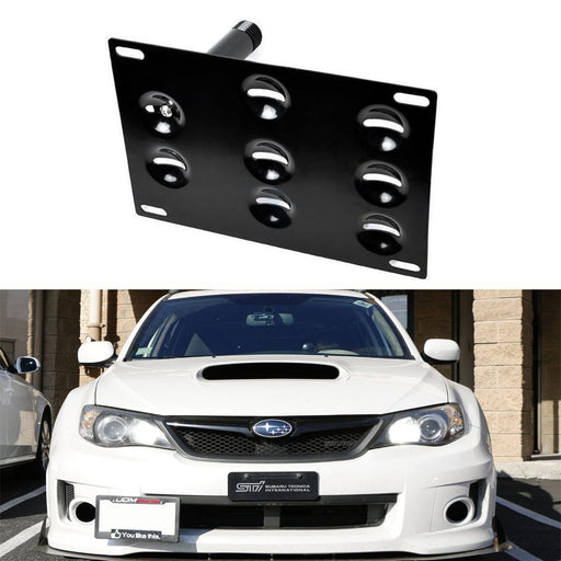 JDM Bumper Tow Hook License Plate Mounting Bracket For 2008-2014 Subaru WRX STi