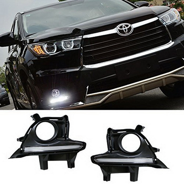 Direct Fit 20W LED Daytime Running Lights Fog Lamps For 14-16 Toyota Highlander