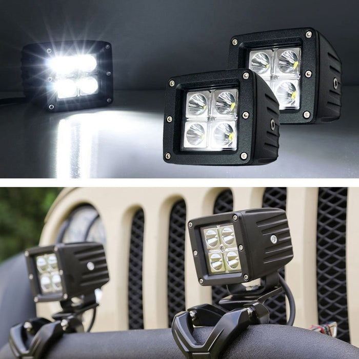 (2) 3" 20W CREE LED Cubic Pod Lights For Truck Jeep Off-Road ATV 4WD 4x4 etc