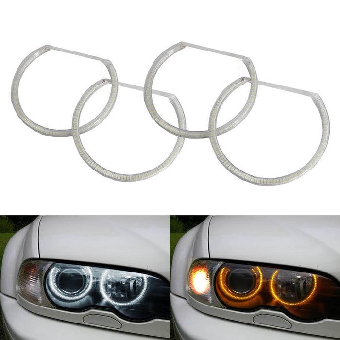 Switchback Dual-Color LED Angel Eye Halo Rings For BMW 3 5 7 Series Headlight