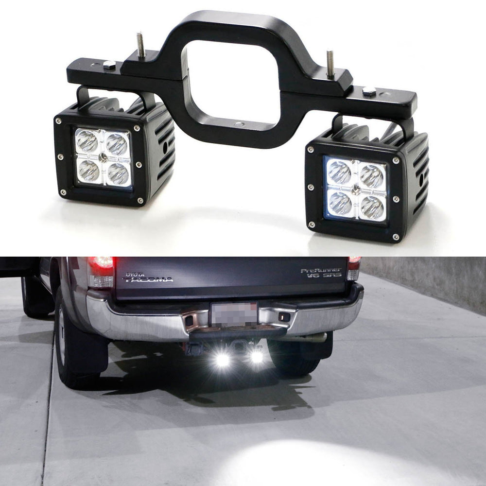 40W CREE LED Pods w/ Backup Reverse Tow Hitch Brackets For Offroad 4x4 Truck SUV