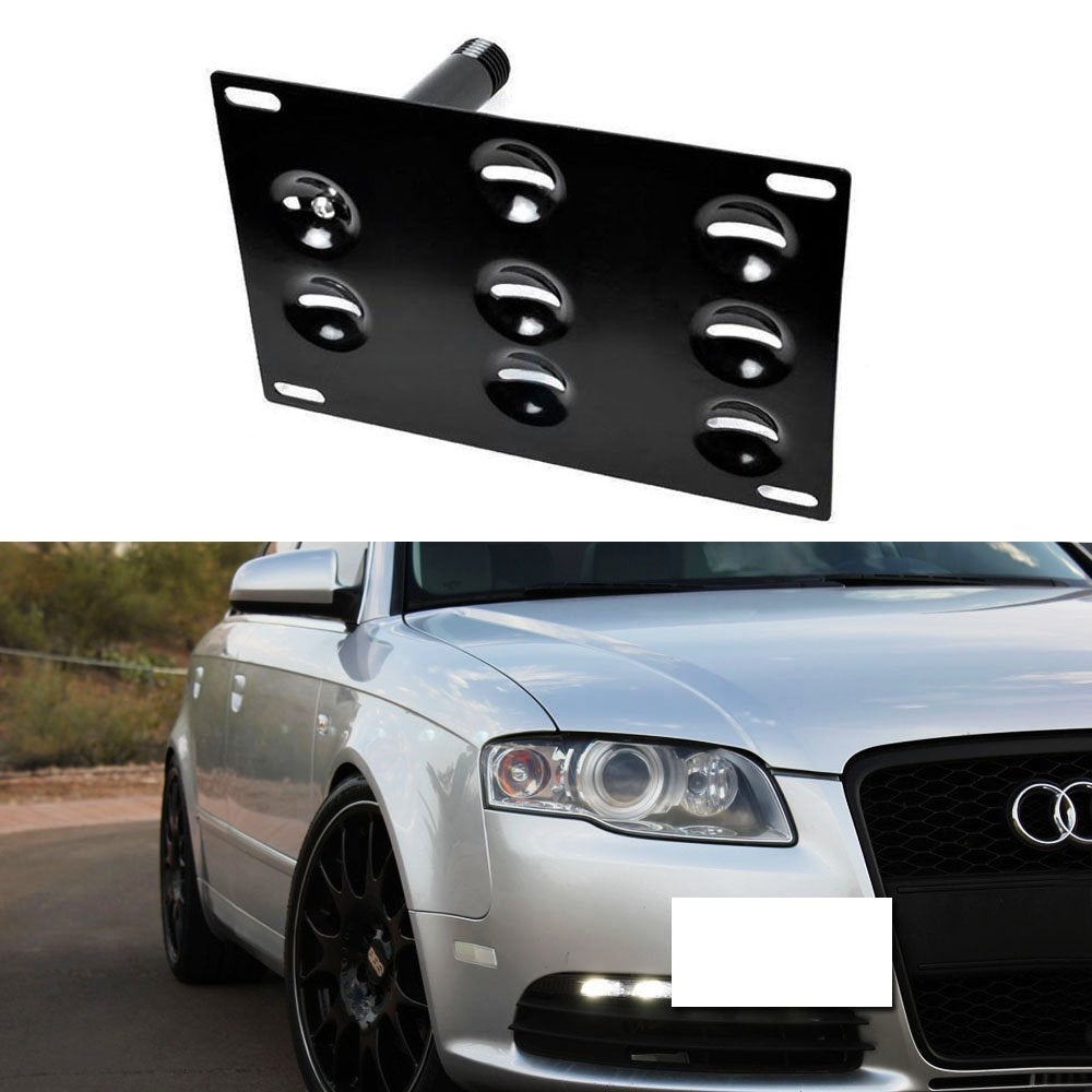 Bumper Tow Hook License Plate Mounting Bracket For 01-08 Audi A4 S4, 05-11 A6 S6