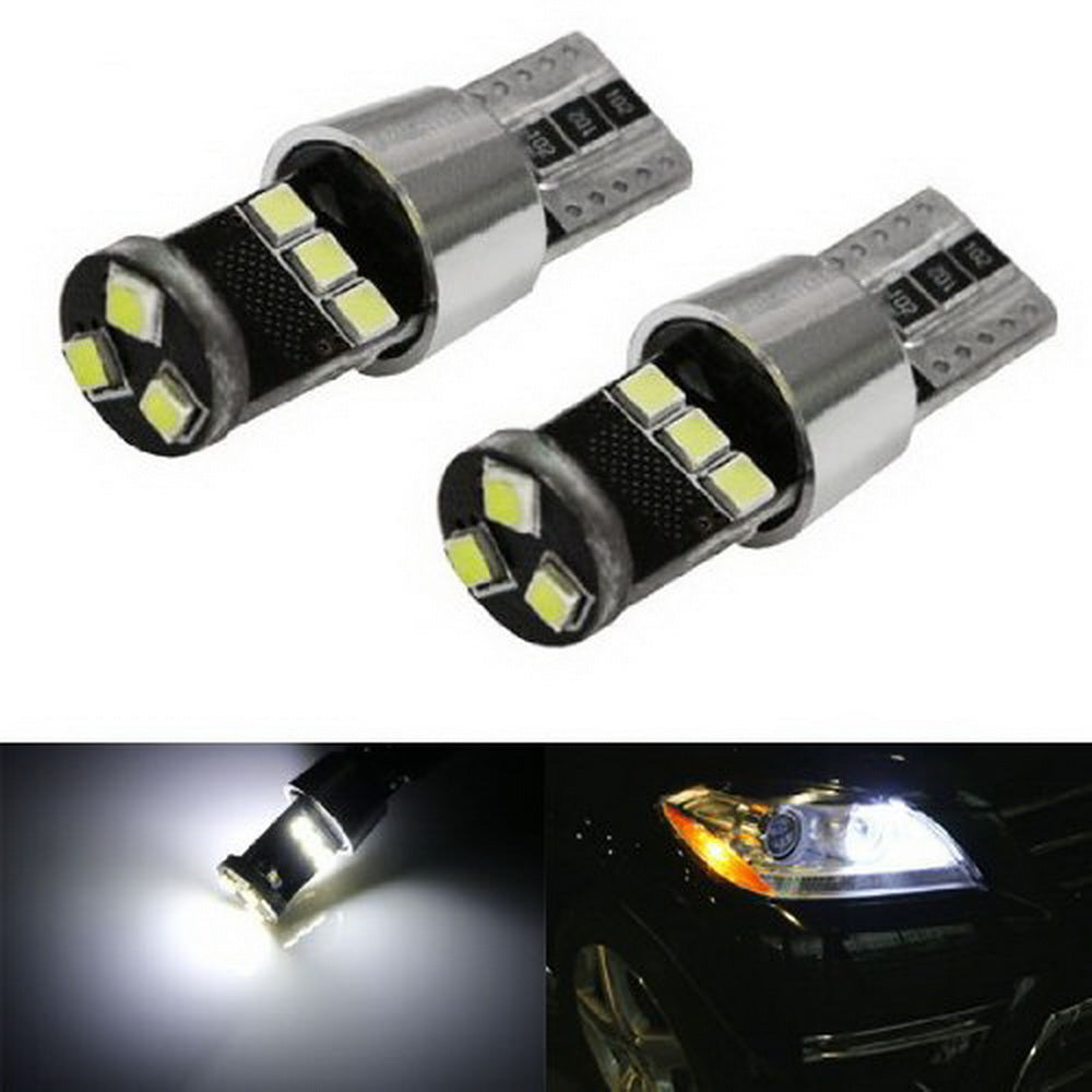 HID Match White 9-SMD CAN-bus Error Free 2825 W5W LED Parking Eyelid Light Bulbs