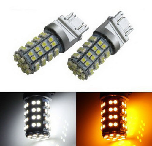 60-SMD 3157 Switchback LED Bulbs (60-SMD White 60-SMD Amber) Free Load Resistors