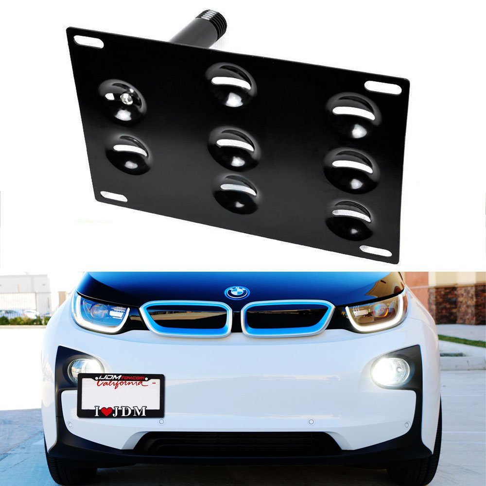 Front Bumper Tow Hook License Plate Bracket Mount Holder For 2014-up BMW i3