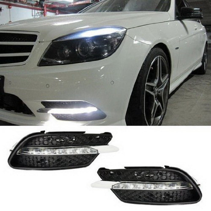 Direct Fit LED Daytime Running Lights For 08-10 Mercedes W204 C-Class Sports Pkg