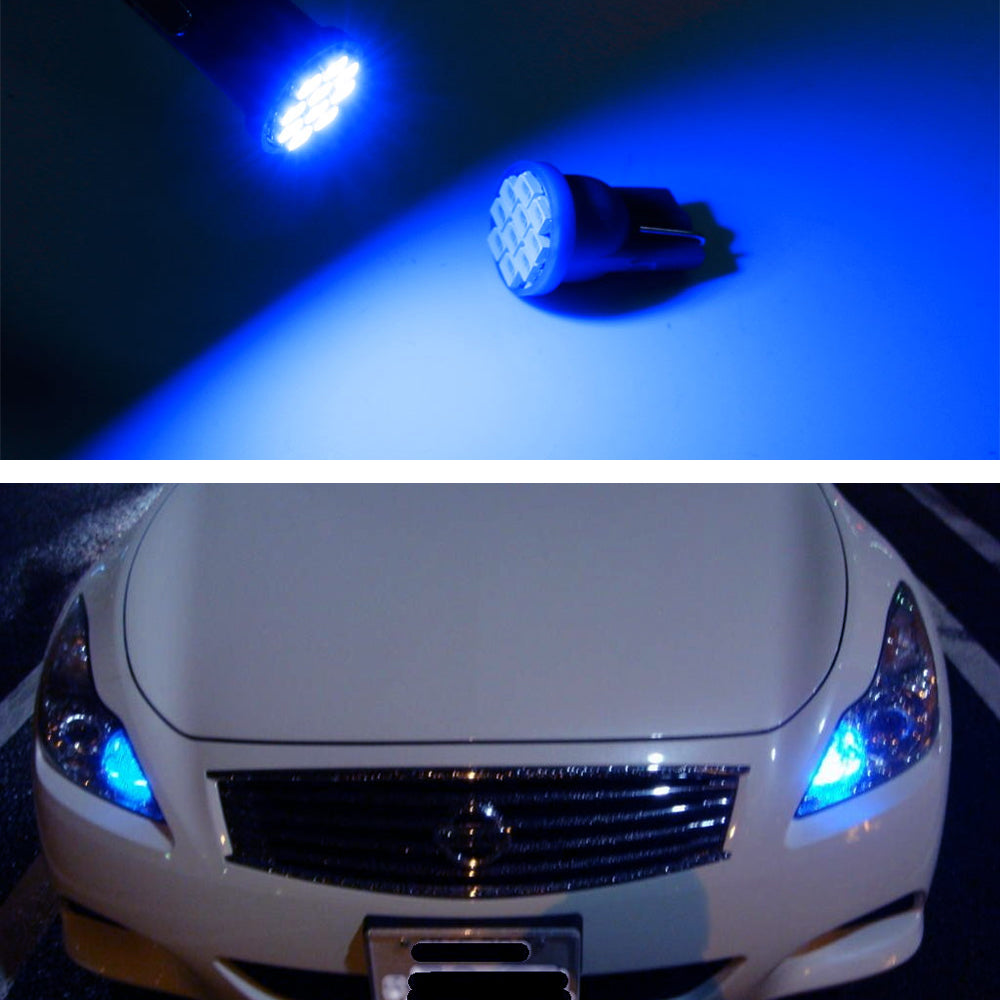 Ultra Blue 8-SMD 168 2825 2827 T10 LED Bulbs For Car Parking Position Lights