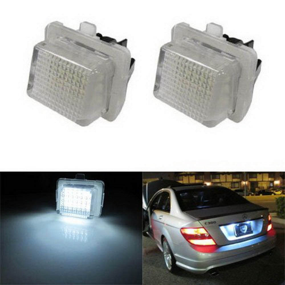 White Error Free LED License Plate Lights For Mercedes Pre-LCI W204 W212 W221