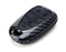 Carbon Fiber Pattern Smart KeyFob Shell w/Black Silicone Keypad Button For Chevy