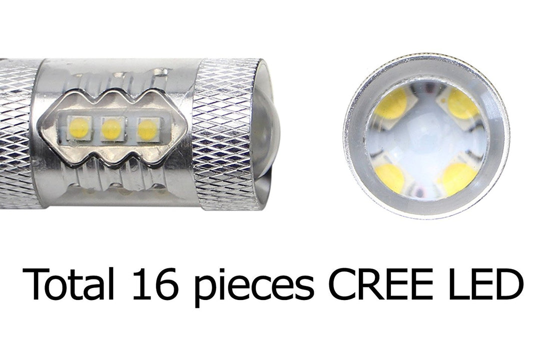 White High Power 80W-Max CREE H7 LED Bulbs For Hyundai On High Beam DRL Lights