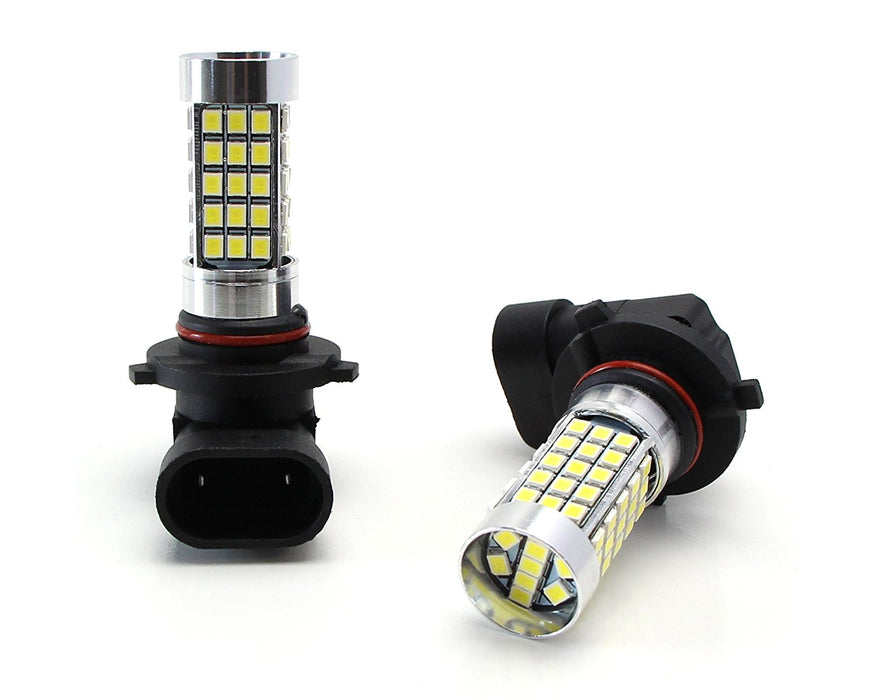 (2) Xenon White 9145 9140 H10 9005 69-SMD LED Bulbs For Fog Lights Replacement