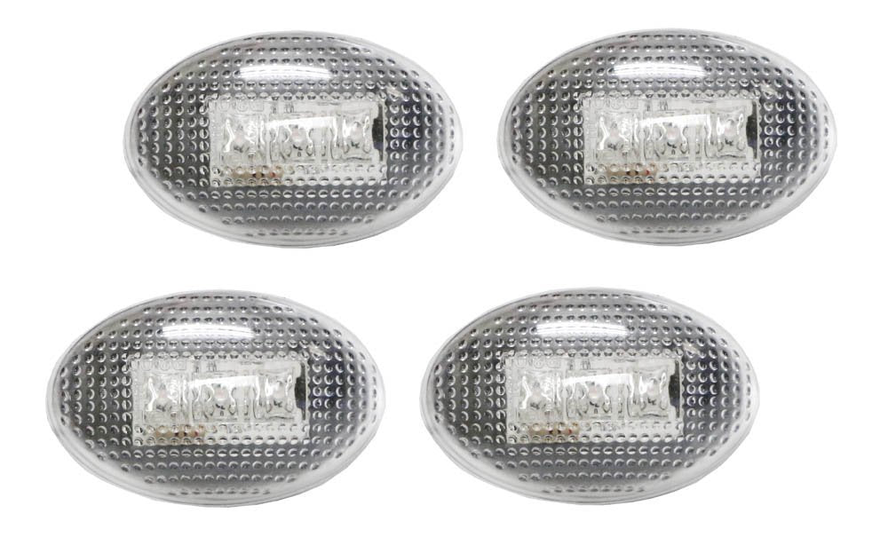 Ford F350 F-Series 4pc LED Fender Bed Side Marker Lights Clear Lens (Amber Red)