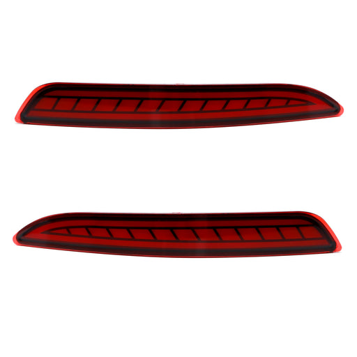 Dark Red Lens LED Bumper Reflector Lights w/ Sequential Blink For 2019-up Mazda3