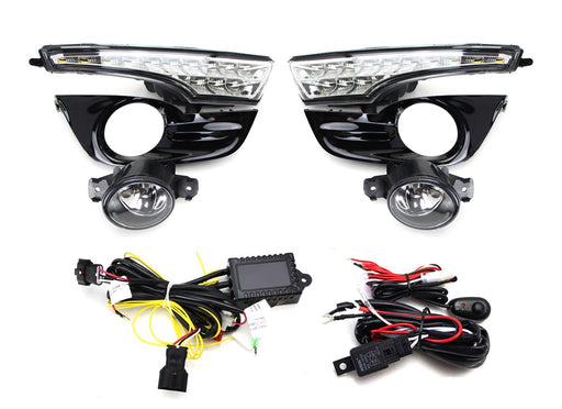 Switchback LED Daytime Running Lights w/ Clear Fog Lamps Kit For Nissan Altima