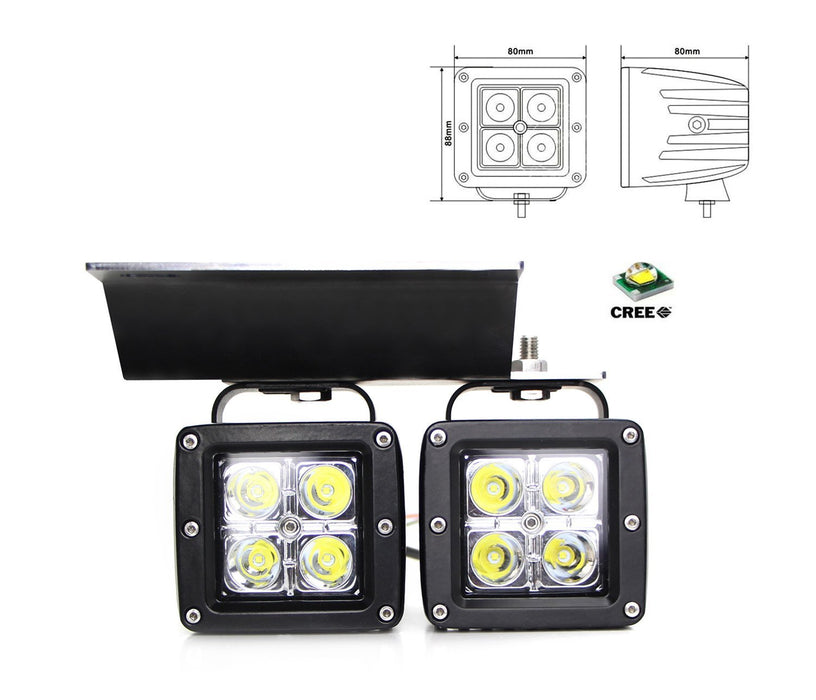 80W Dual LED Pods w/ Foglight Bracket/Wirings For Avalanche Silverado 1500 2500