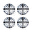 (4) Black/Grey Union Jack UK Flag Style Wheel Center Cap Covers For MINI Coopers