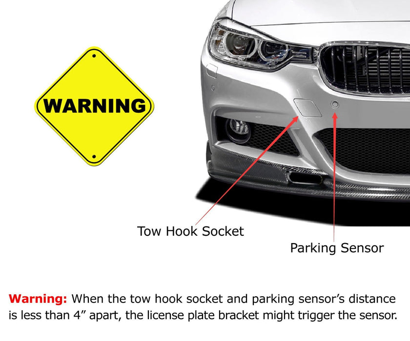 Front Bumper Tow Hook License Plate Bracket Mount Holder For BMW 2 3 4 7 Series