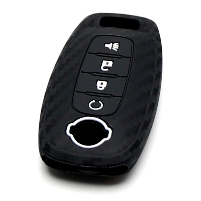 "Carbon Fiber" Pattern Silicone Cover For Nissan 22+ Rogue Pathfinder 4B Key Fob