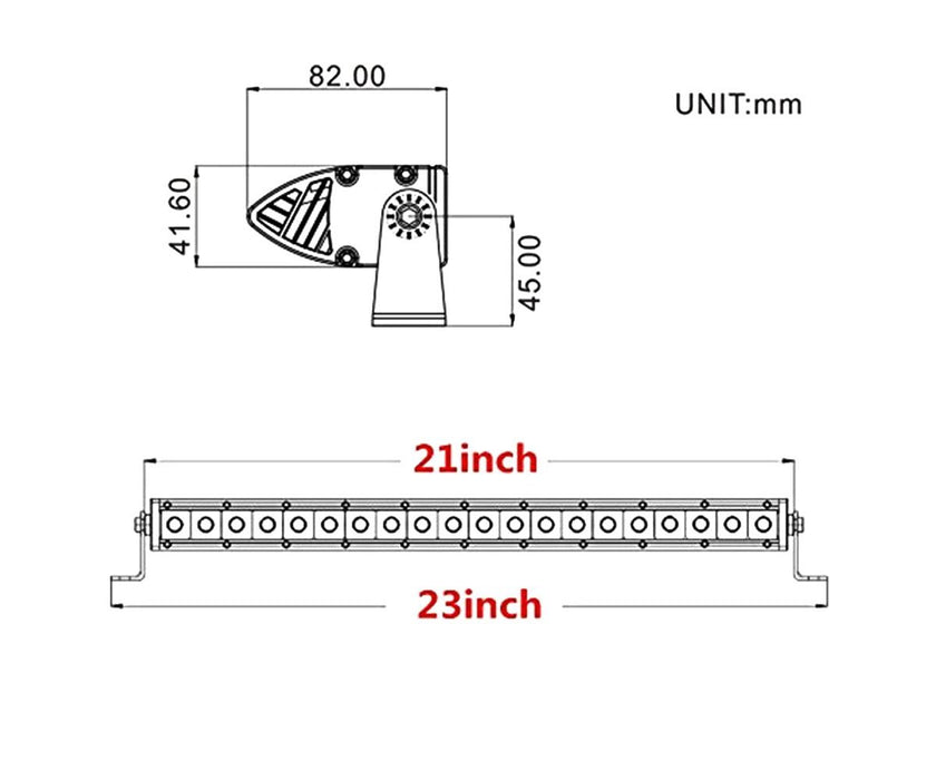 21-Inch 100W CREE Single-Row Slim LED Light Bar For Truck Jeep Off-Road 4x4 ATV