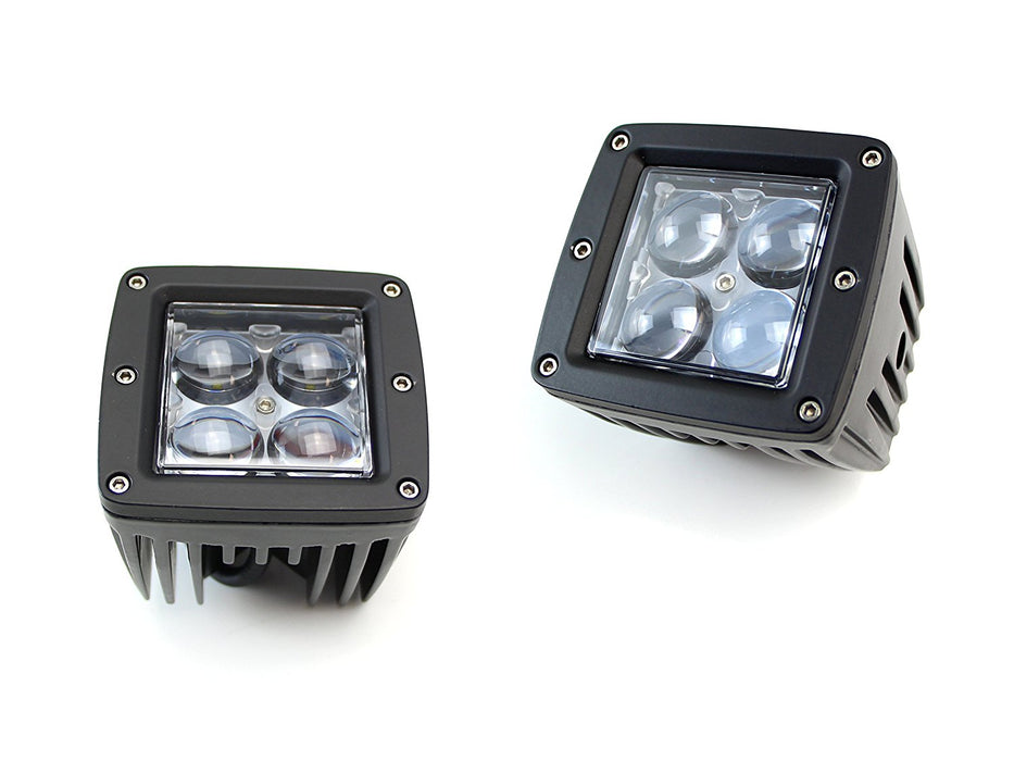 40W 4D Optic Projector LED Pods w/Foglight Brackets For 99-16 Ford F250 F-Series