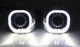 3.0" H1 Bi-Xenon Projector Lens w/ Square LED Halo Ring Shrouds For Headlights