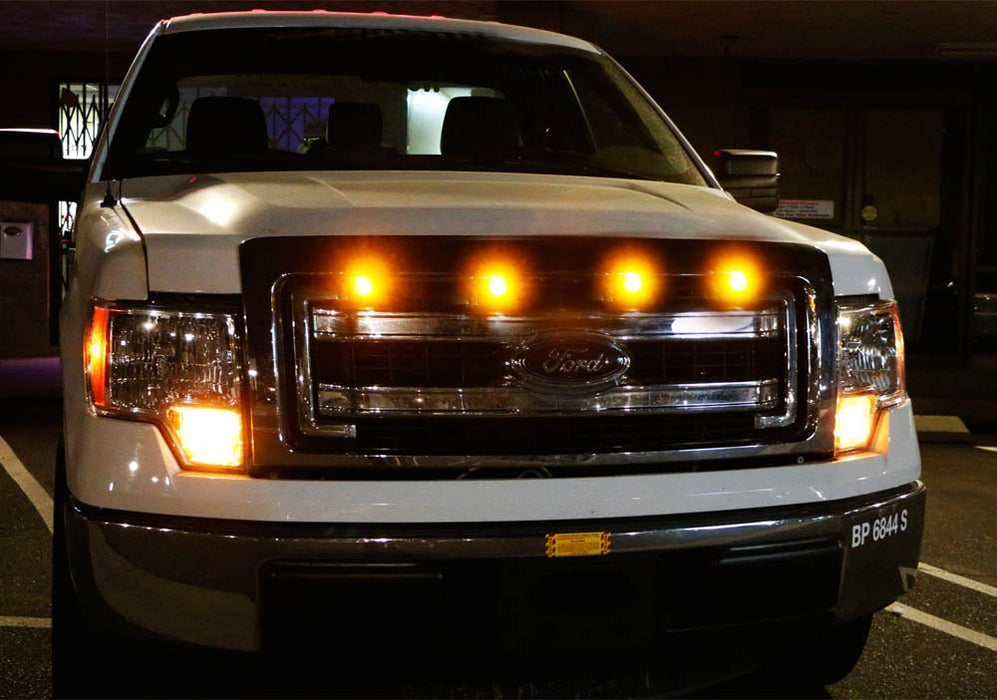 4pc Ford SVT Raptor Style LED Amber Grille Lighting Kit, Universal Fit Truck SUV