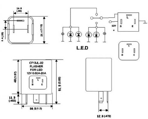 3-Pin Car Flasher Relay Fix LED Light Turn Signal Hyper Flash CF13 CF13JL EP34