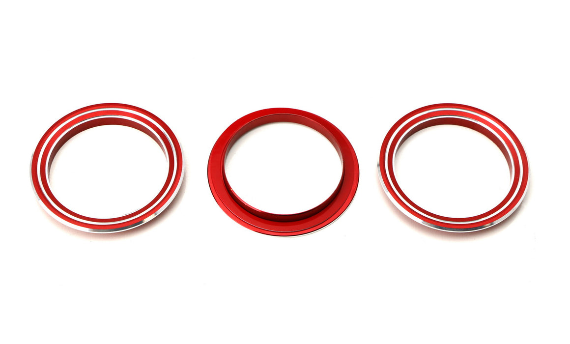 Red Anodized Aluminum AC Climate Control Outer Ring Covers For 13-15 Mazda CX-5