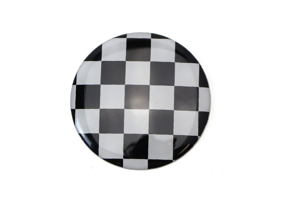 (4) Black/White Checker Pattern Style Wheel Center Cap Covers For MINI Coopers